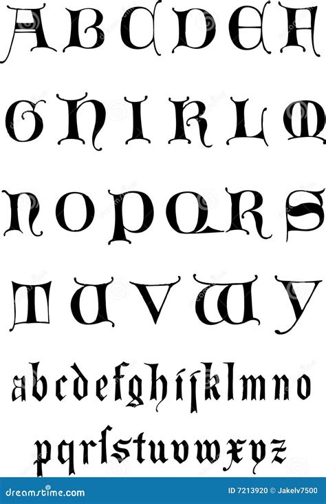 Old Wise Lord Ye Olde Text Medieval Alphabet Letters Vector Art File