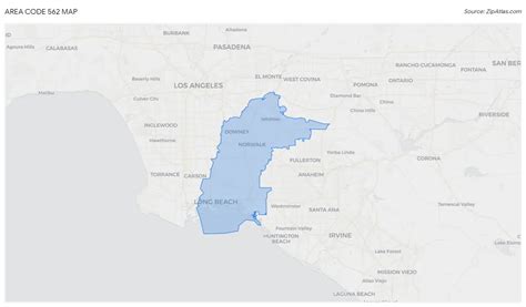 562 Area Code California 2024 Zip Atlas