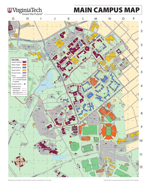 Virginia Tech Campus Map Map Of The World