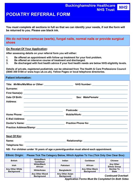 Patient Referral Form Template