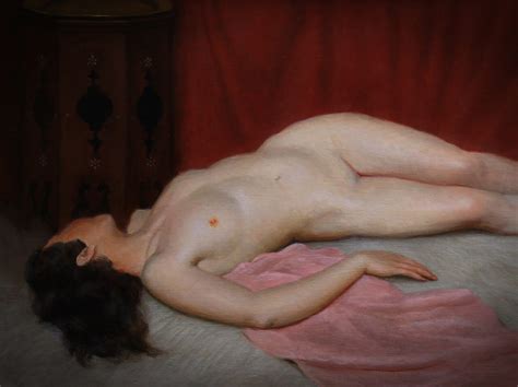 Oriental Nude Odalisque Oil On Canvas By Maurice Briard