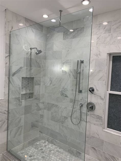 Carrera Marble Bathroom With Stand Up Shower Galgano Construction Corp