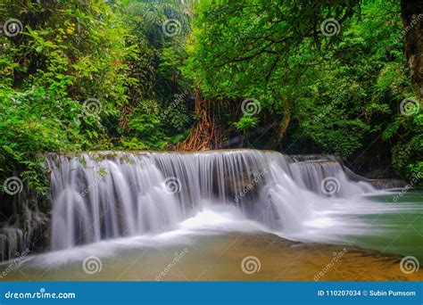 Huai Mae Kamin Waterfall In Kanchanaburi Thailand Stock Photo Image