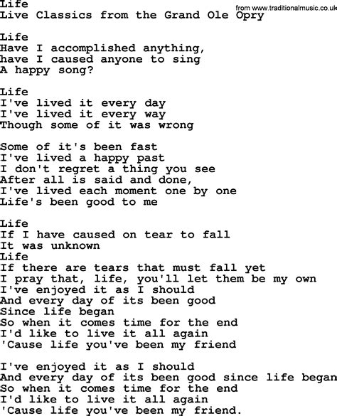 Life By Marty Robbins Lyrics