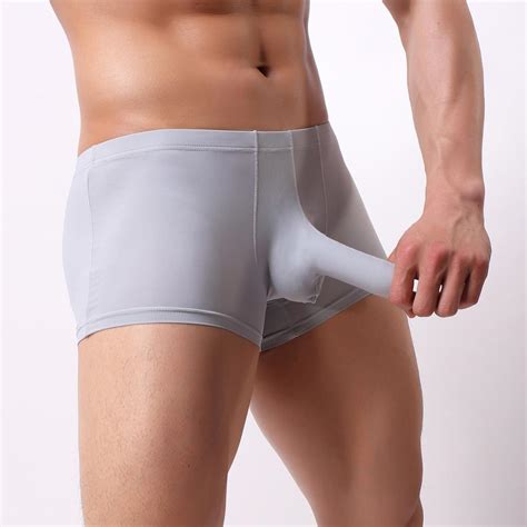 Men S Underwear Boxers Elephant Nose Bulge Pouch Ice Silk Seamless