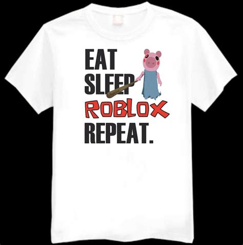 Eat Sleep Roblox Repeat Piggy Kids Printed T Shirt Various Etsy