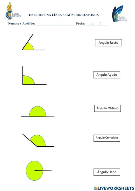 Clasificación De Los ángulos Activity Worksheets Interactive