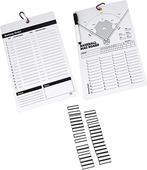 Magnetic Coaches Baseball Softball Lineup Board With