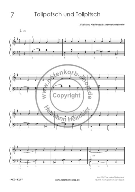 Download as pdf or read online from scribd. Tollpatsch und Tollpitsch Klavier (pdf) - notenkorb VERLAG