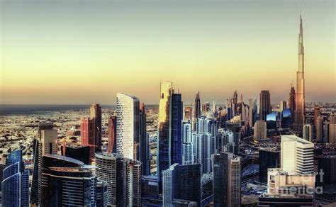 Spectacular Panoramic Skyline Of Dubai United Arab Emirates