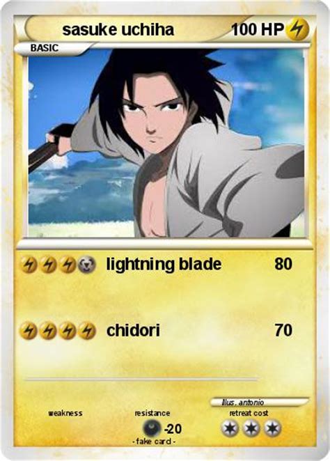 Pokémon Sasuke Uchiha 323 323 Lightning Blade My Pokemon Card