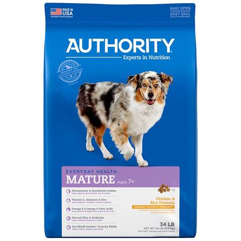 Best budget dry dog food: AUTHORITY Chicken & Rice Formula Senior Dry Dog Food, 34 ...