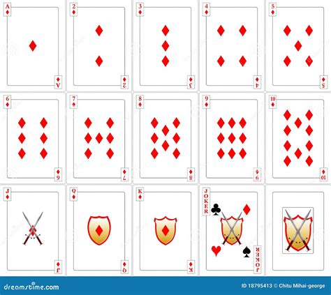 Playing Cards Set Diamonds Royalty Free Stock Photography