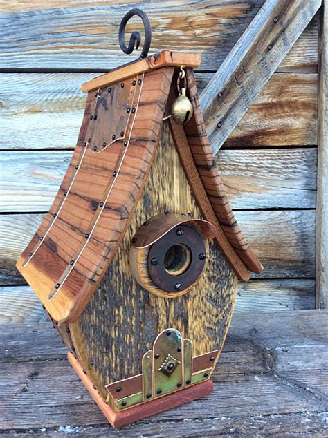 Unique Barnwood Birdhouse Recycled Handmade T Copper Wedding T