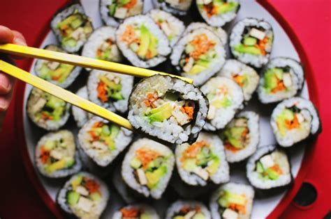 Vegetarian Rolls Maki Sushi And Norimaki