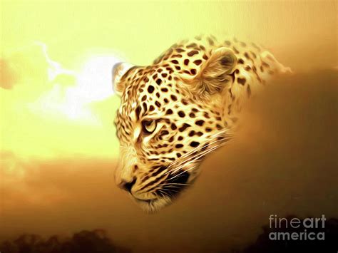 Leopard Portrait Digital Art By Gyula Gvardian Fine Art America