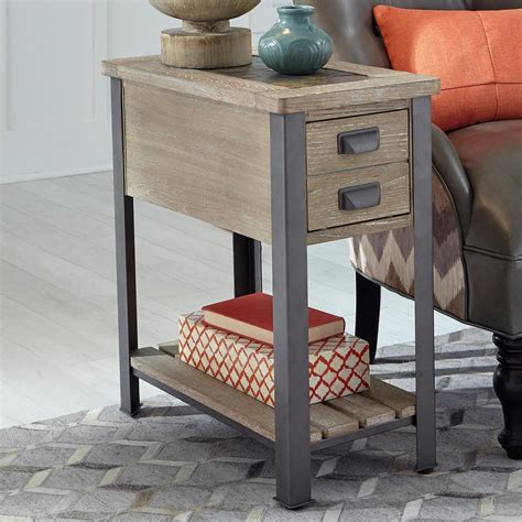 Null Furniture 9918 Chairside End Table With Patchwork Slate Top