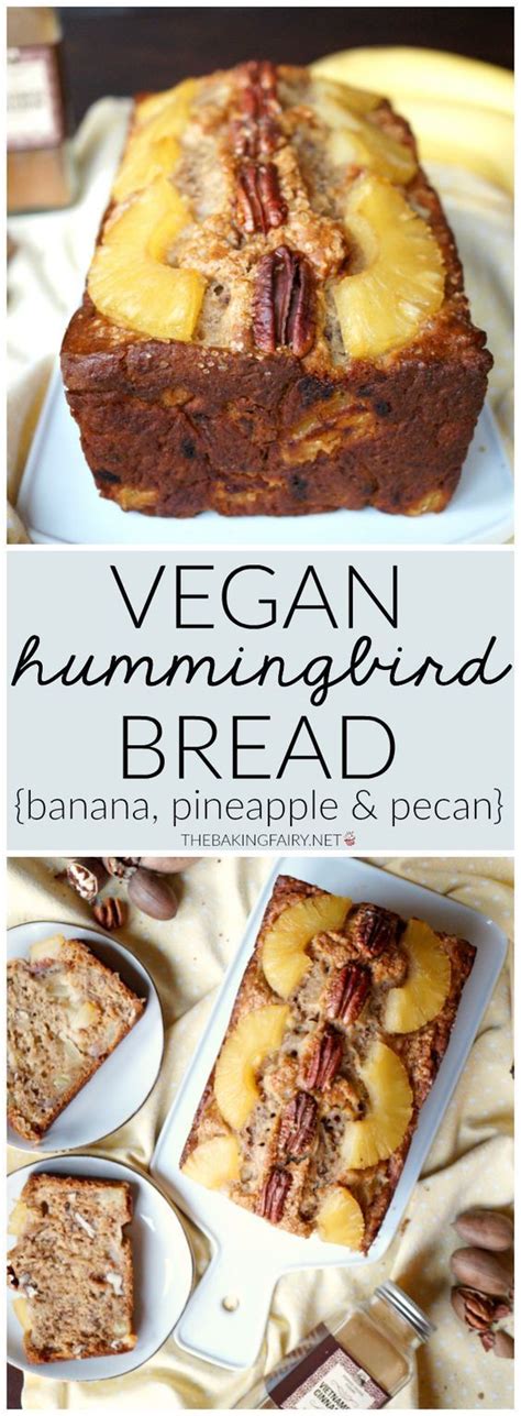 Delicious hummingbird bread is made with mashed bananas, crushed pineapple, shredded coconut, and chopped pecans, and is topped with a cinnamon cream cheese frosting. VEGAN HUMMINGBIRD BREAD Give your banana bread a fresh ...