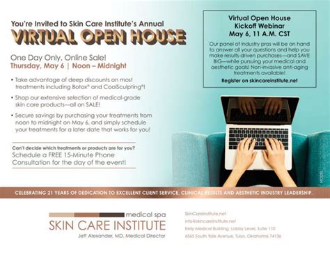 Virtual Open House May 2021 Skin Care Institute Tulsa Ok