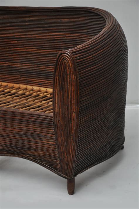 Brown/black mix weave grey/black mix & grey mix weave. Fabulous Rattan Curved Sofas For Sale at 1stdibs