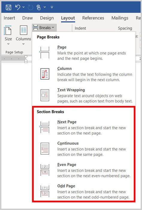 How To Insert Section Breaks In Microsoft Word Pc And Mac