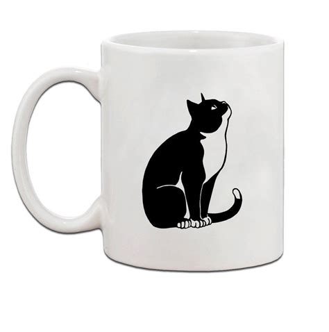 Tuxedo Cat Black White Ceramic Coffee Tea Mug Cup 11 Oz Mugs Cat Mug