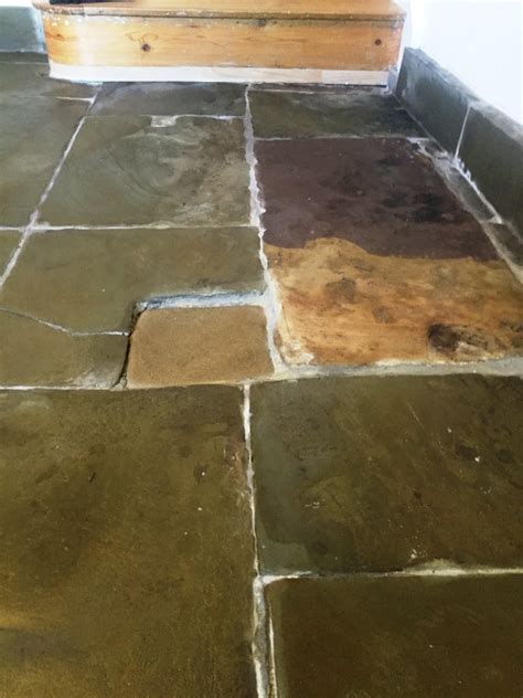 Resurfacing Old And Flaking Sandstone Flagstone Floor In