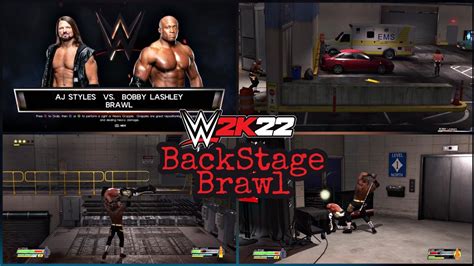 Wwe K Aj Style Vs Bobby Lashley Backstage Brawl Match With Out