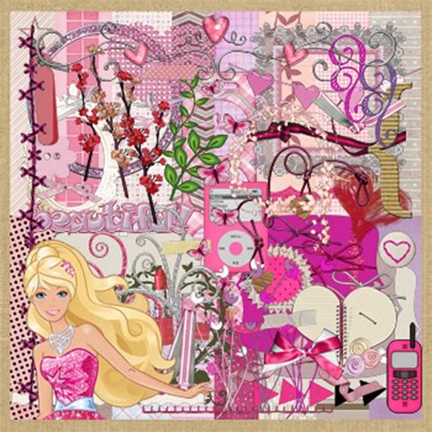 Barbie Digital Scrapbook Kit Scrapbook Kits Digital Scrapbooking Kits Scrapbook