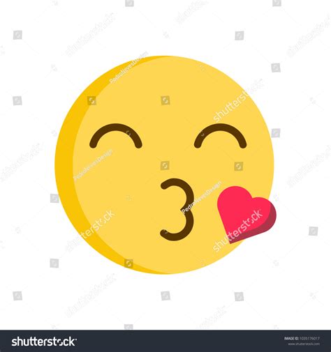kissing emoticon smiley cute romantic emoji stock vector royalty free 1035176017 shutterstock