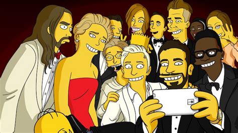 The Simpsons Lampoon Oscars Selfie