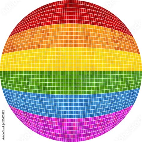Gay Pride Ball In Mosaic Illustration Rainbow Sphere Vector