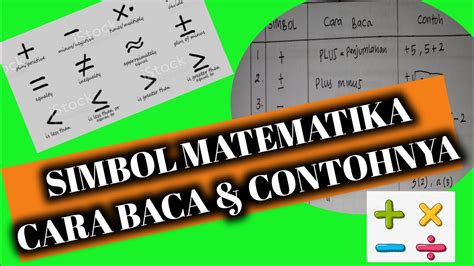 Simbol Matematika Cara Baca Dan Contohnya Unik Youtube