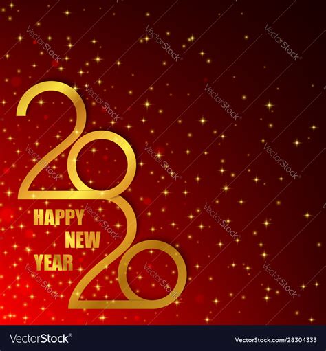 Happy 2020 New Year Golden Banner Royalty Free Vector Image