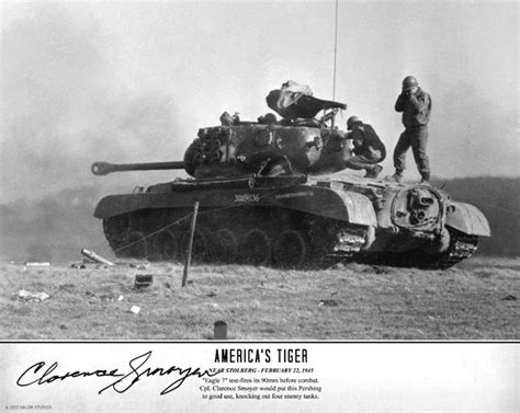 T26e3 Pershing Tank Photo Autographed By Clarence Smoyer Valorstudios