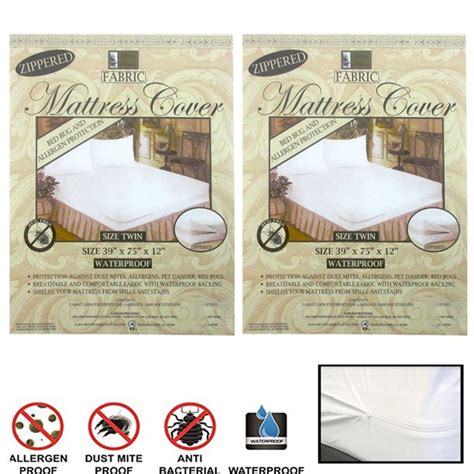 Our twin mattress comes with the same top of the line features as the crib mattress. 2 Fabric Zippered Mattress Cover Twin Bed Bug Water ...