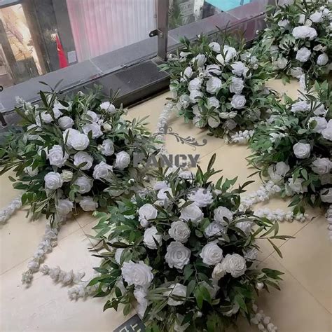 Wedding Flower Arrangement Artificial Floral Silk White Rose Wisteria