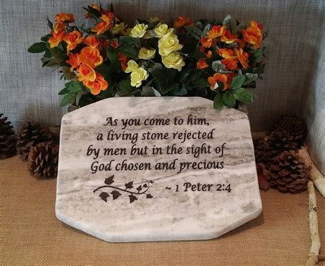 Large Engraved Granite Stone Bible Quote Engraved Rock