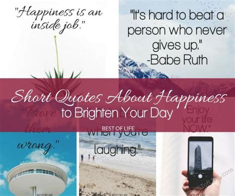 Short Quotes About Happiness To Brighten Your Day The
