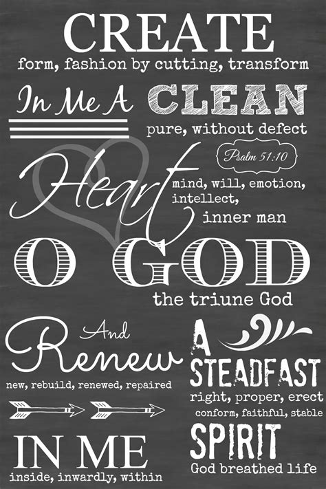 Psalm 5110 Chalkboard Art Stonegable Inspirational Words Psalms