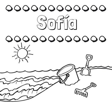 Nombre Sofia Para Colorear En 2021 Playa Dibujo Dibujos Para