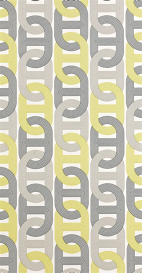 Hermès Wallpaper Circuit 24 Anis 기하학 Fabric Wallpaper Pattern
