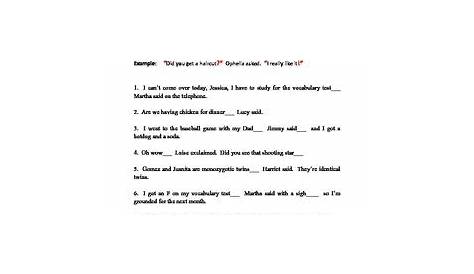 Dialogue Tags and End Punctuation Practice Worksheet by H Shah Teaches