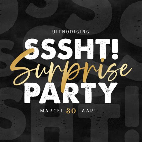 Uitnodiging Surprise Party Ssshht Aanpasbare Kaartje2go