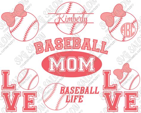 Download Baseball Mom / Baseball Life Circle And Split Monogram ...