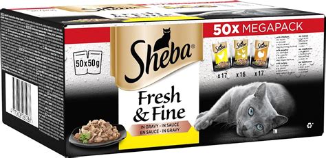 Sheba Cat Wet Food Fresh And Fine Cat Pouches Poultry In Gravy 50