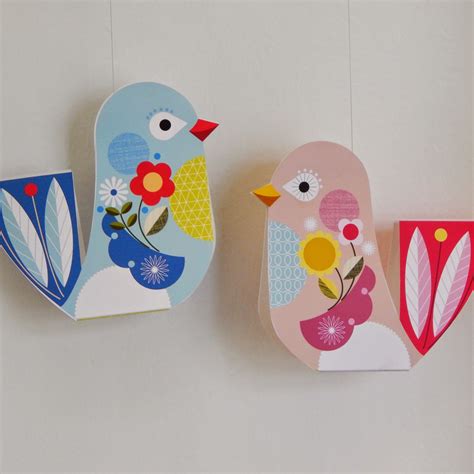 Paper Craft Birds Hanging ~ Craft Art Ideas