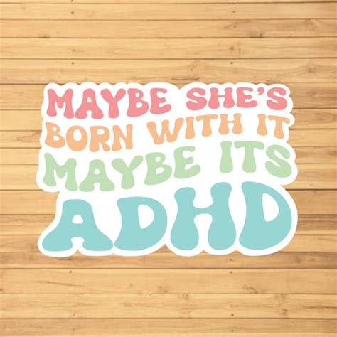 Funny Adhd Sticker Laptop Sticker Funny Stickers Water Etsy