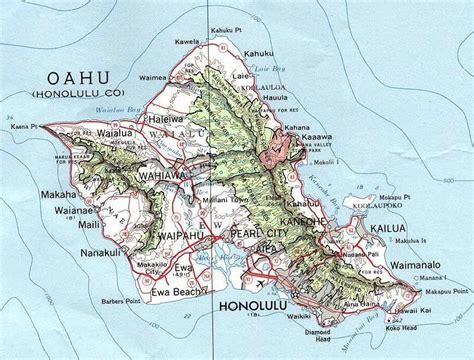 Free Printable Maps Map Of Oahu Hawaii Oahu Map Oahu Hawaii Map