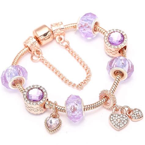 Elegant Pandora Charm Bracelet Jewelry T Fashion Glamour Hot Rose